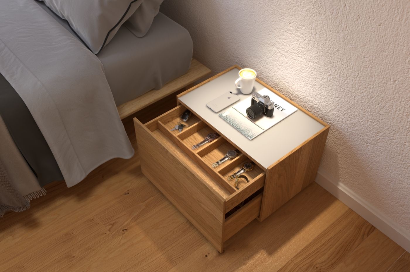 10 thiết kế tủ đầu giường gỗ độc đáo bạn chưa hề nghĩ tới