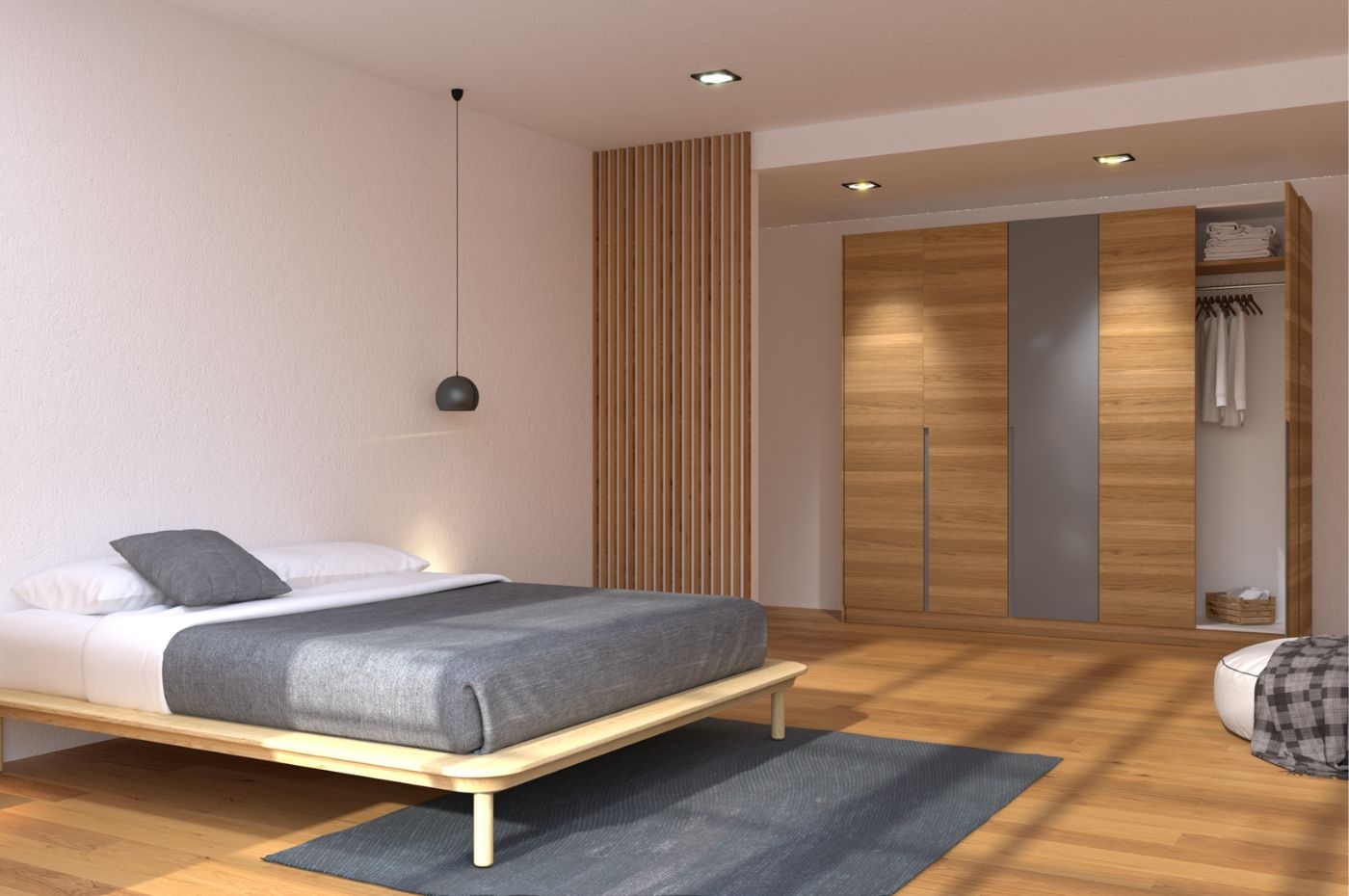 Vách ngăn đẹp cho thiết kế nội thất phòng ngủ 9m2