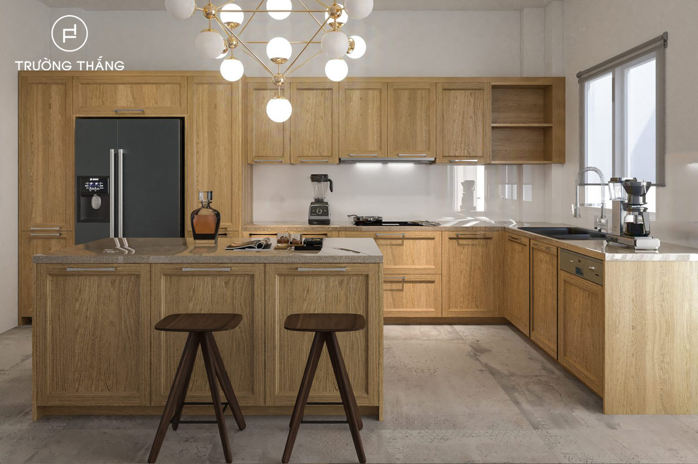 Tủ bếp Tân Cổ Điển nhà phố quận 7