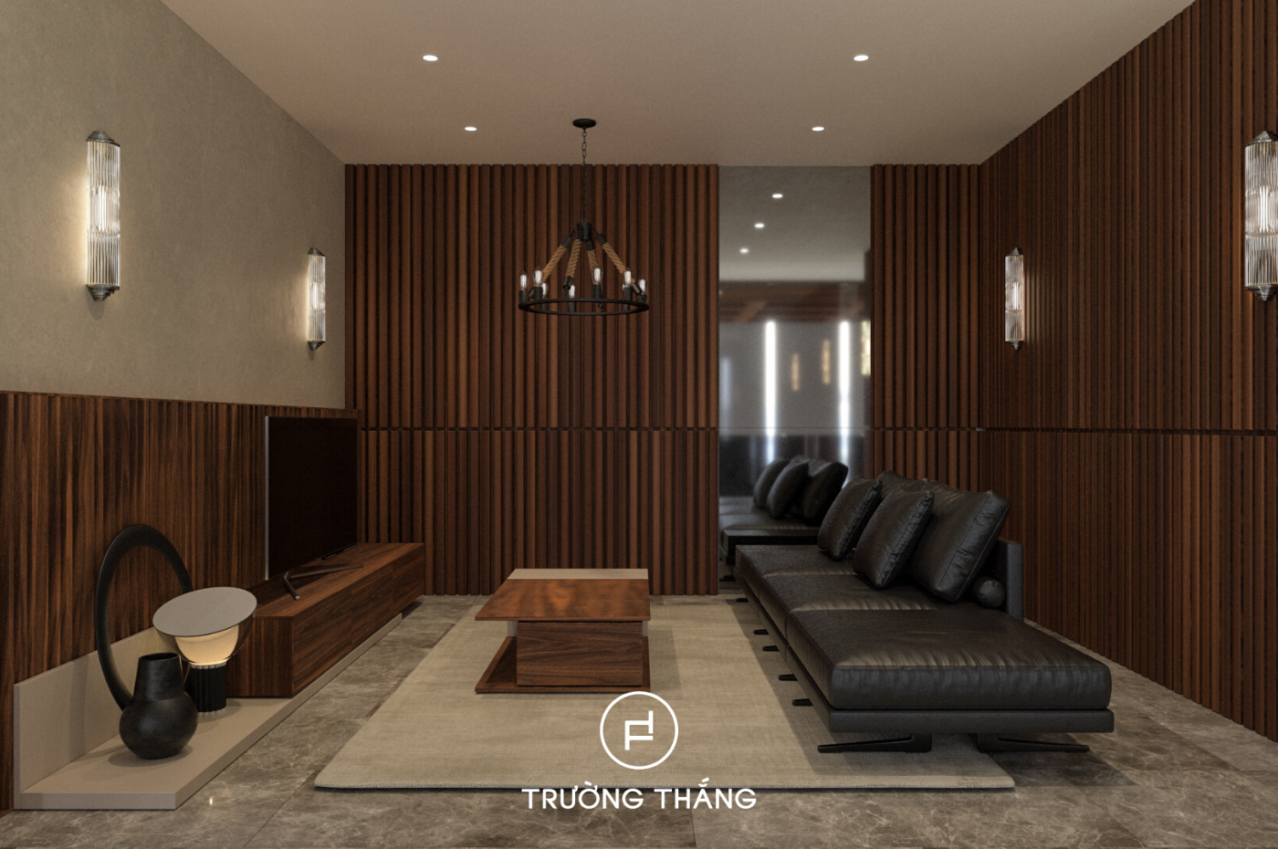 Biến ngôi nhà thành biệt thự với nội thất gỗ tự nhiên cho phòng khách