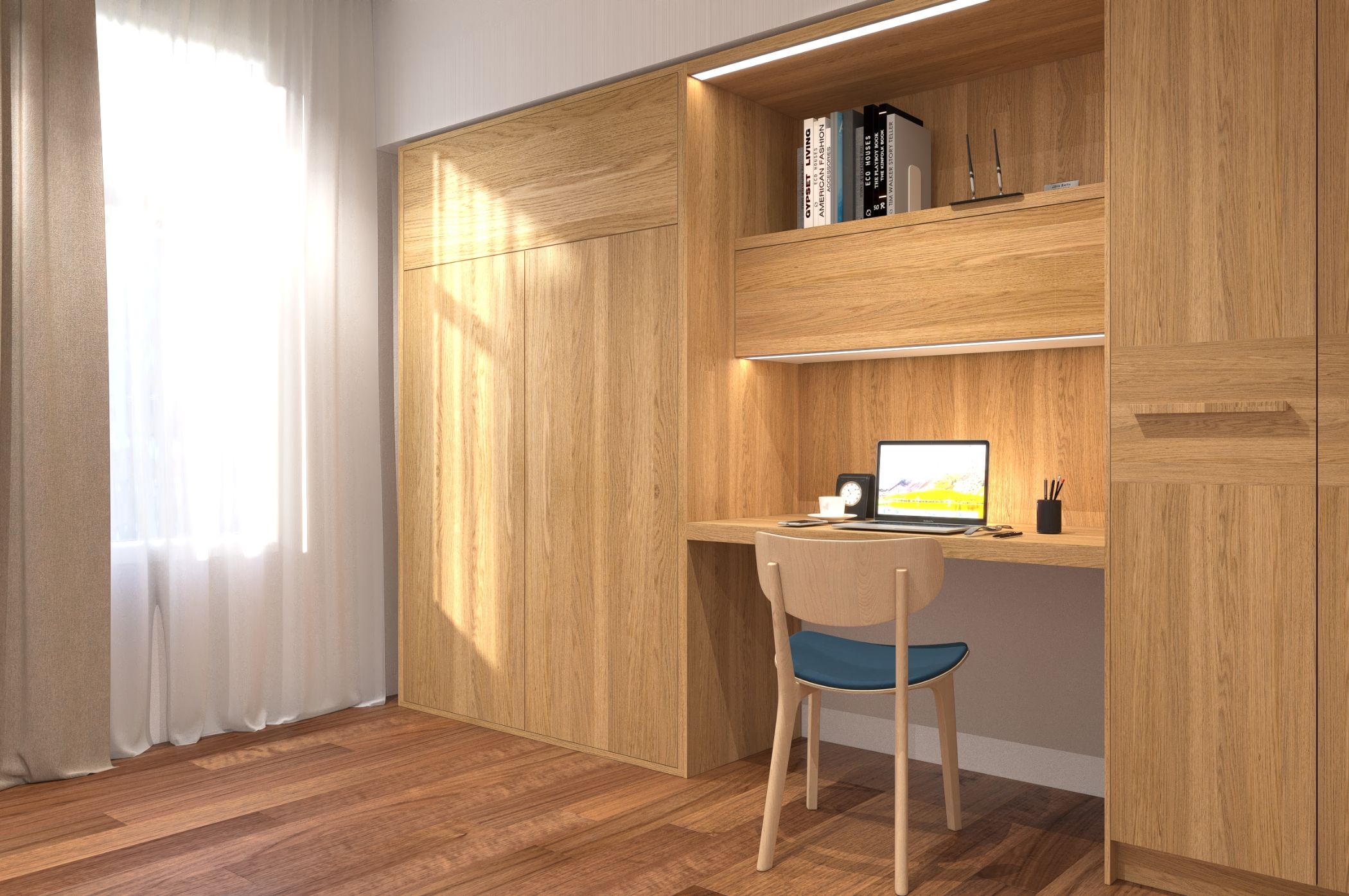 Tủ quần áo gỗ 1m6 tạo nét đẹp trong phong cách Muji