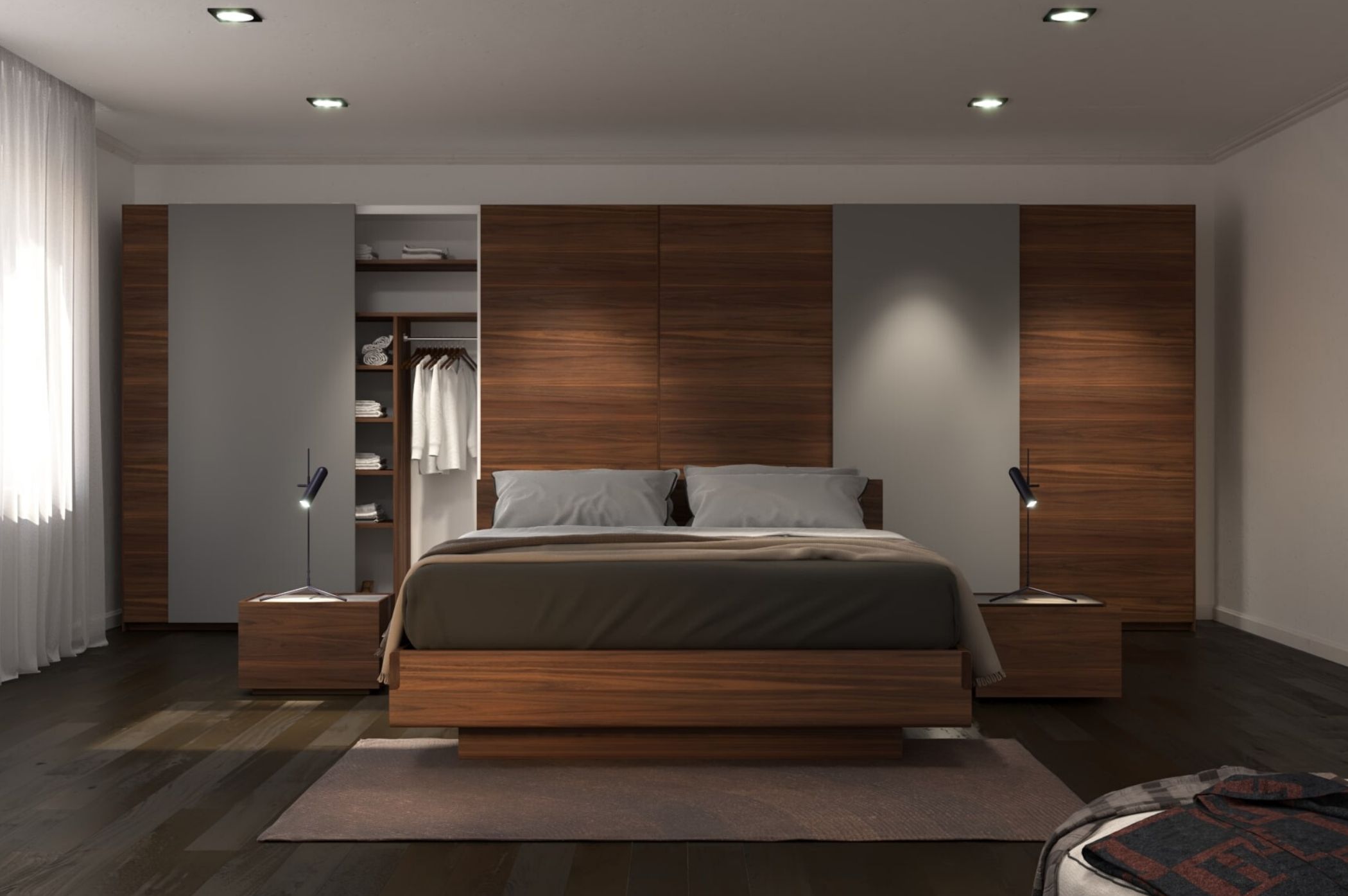 Vách ngăn đẹp cho thiết kế nội thất phòng ngủ 9m2