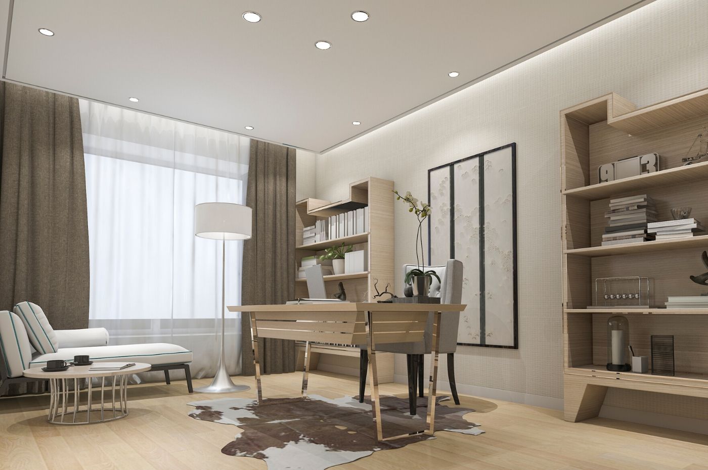Thiết kế nội thất phòng làm việc bằng cây cảnh