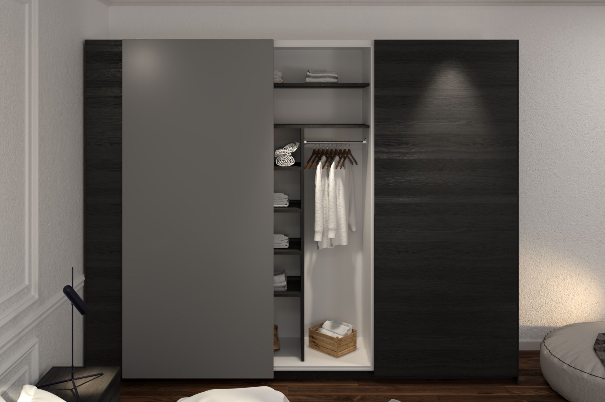 Tủ quần áo gỗ tự nhiên đẹp cùng nghệ thuật thị giác