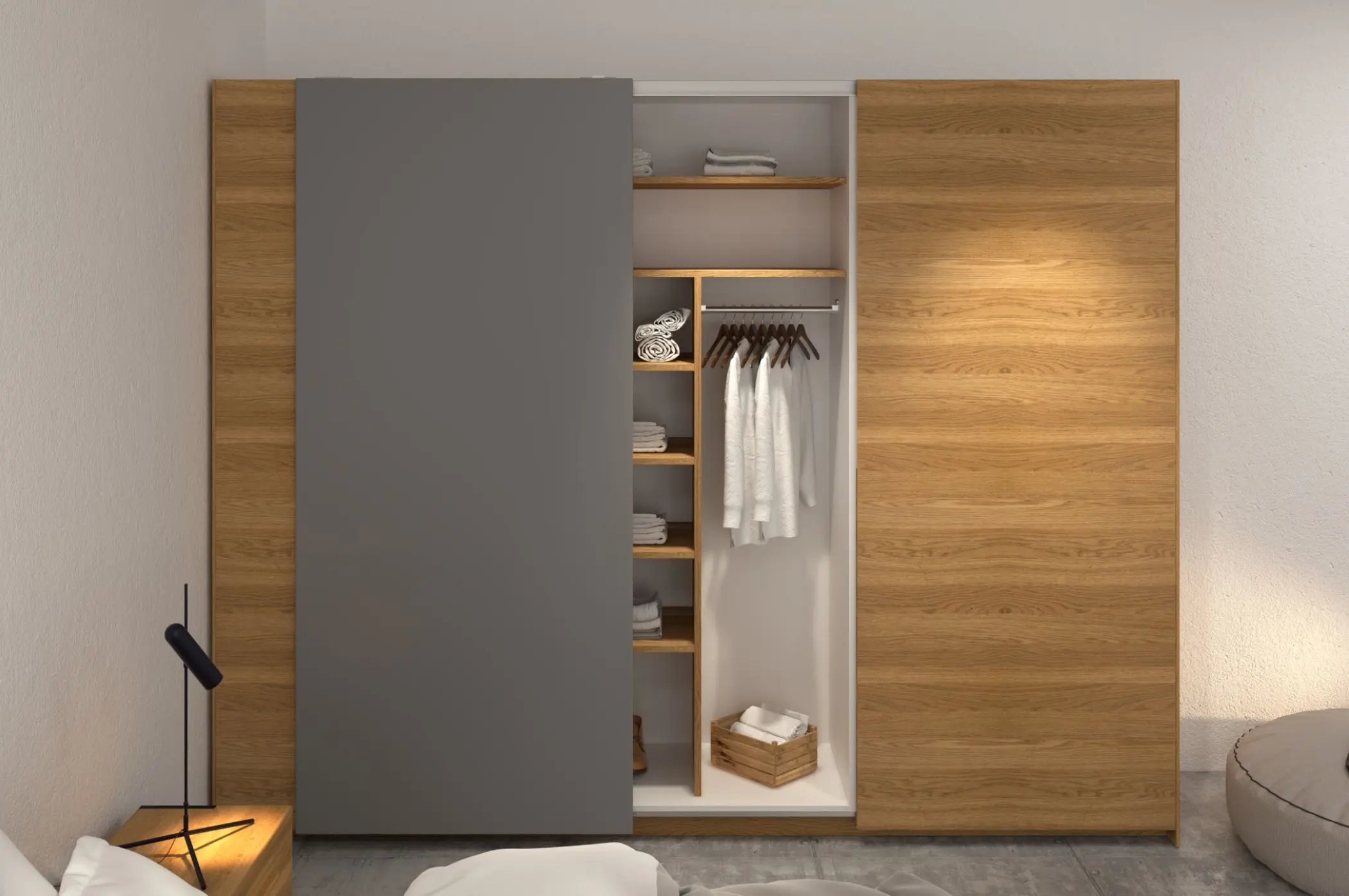 Tủ quần áo gỗ sồi 3 buồng "vui nhộn" với phong cách Funky